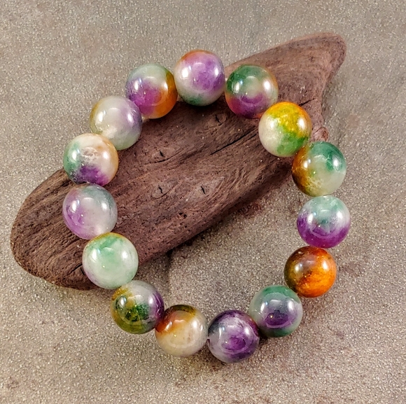 Jewelry - Colorful 13mm Quartz Beaded Bracelet